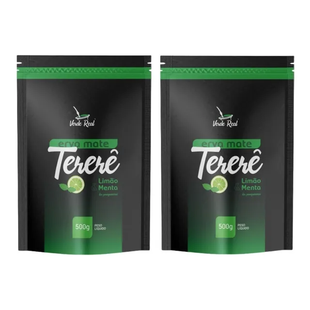 Kit 2 Erva Tereré Sabor Limão Y Menta 500 Gr - Verde Real