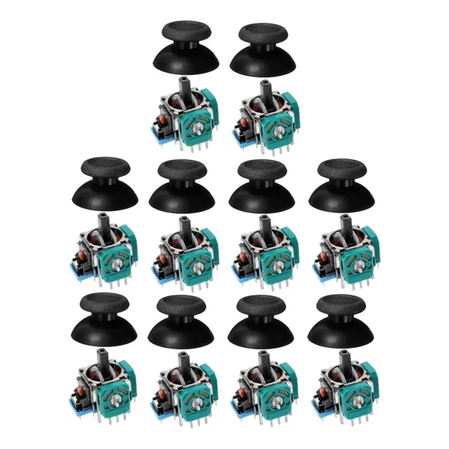 10 Análogo Joystick + 10 Capuchas Tapas Para Control Ps4