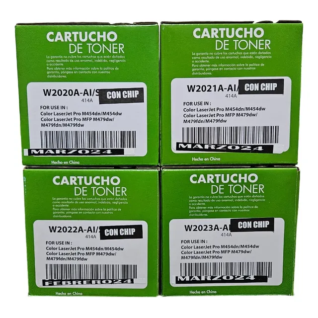 Kit 4 Toner Compatible 414a W2020a/21a/22a/w2023a Con Chip