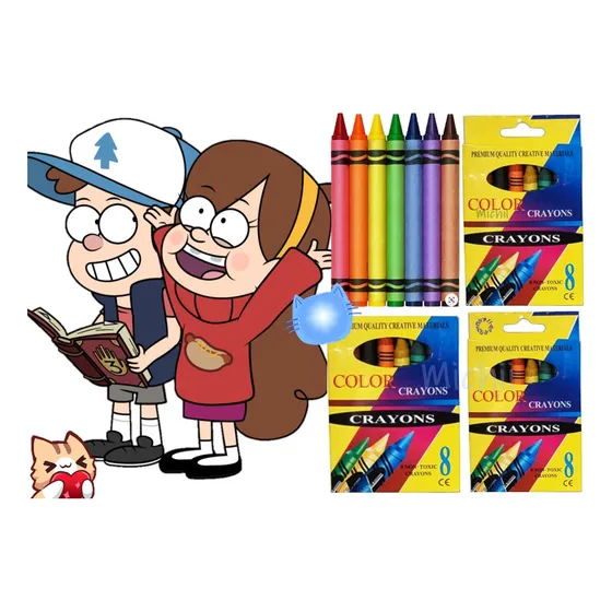 15 Libro Colorear Gravity Fall + 15 Cajitas Crayones (8) :)