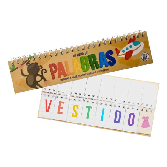 Libro Móvil Didáctico Infantil Mi Libro de Palabras De Barco de Papel Para Formar Palabras Sílabas Y Más!