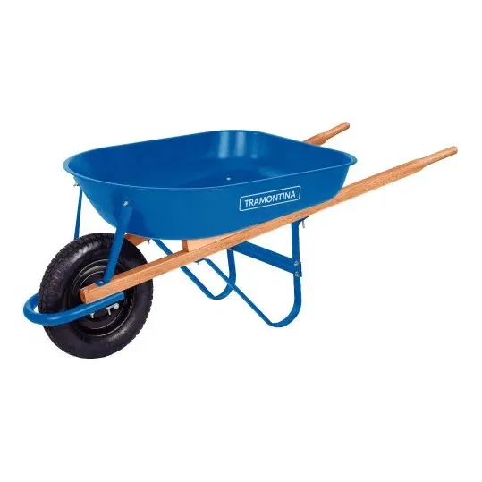 Carrito de mano Tramontina con cubeta metálica poco profunda de 50 l