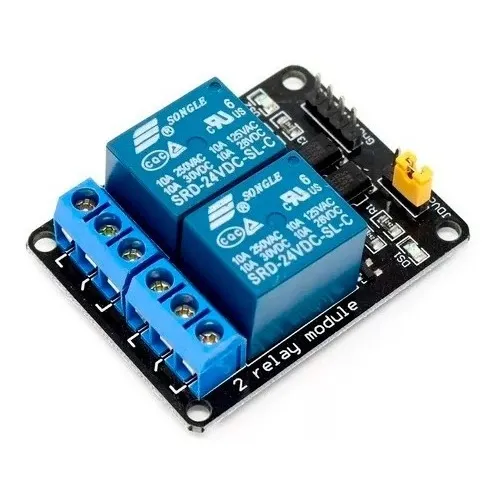 Rele 2 Canales 24v Relay Automatizacion Control De Equipos