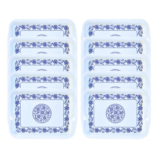 10 Bandejas Em Melamina Com Alça Travessa Para Servir 34cm 10 Bandejas Em Melamina Com Alça Travessa Para Servir 34cm