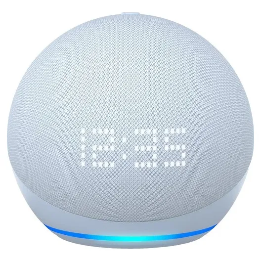 Amazon Echo Dot (5a Geração) Com Relógio Azul Claro