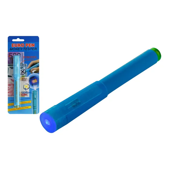 Bolígrafo Detector De Billetes Falsos Lápiz Luz Uv Color Celeste