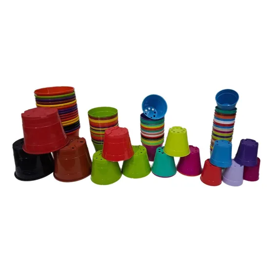 100 Macetas Surtidas Colores Venta Mayorista Pack 11