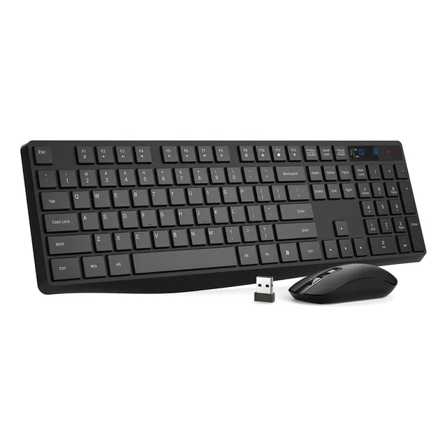 Teclado Y Mouse Inalambrico Silencioso Ergonomico Numérico