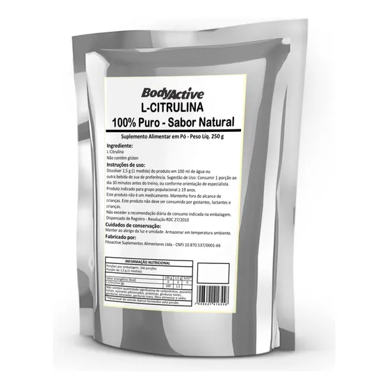 L-citrulina 250 G Em Pó Bodyactive