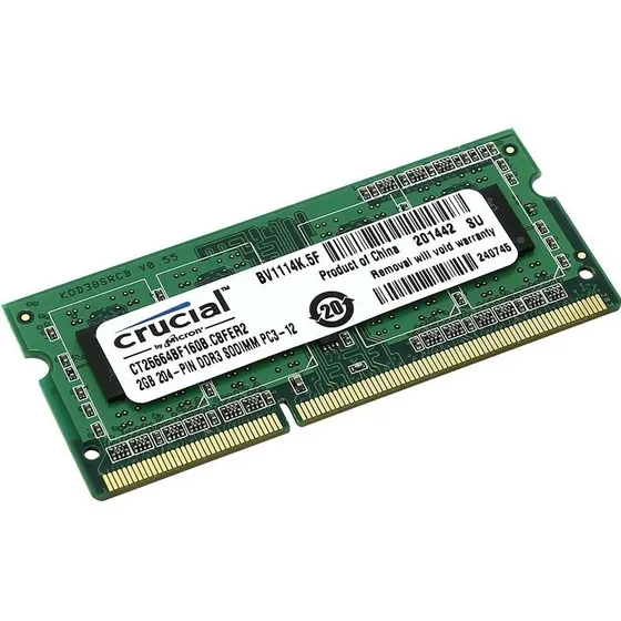 Memoria Sodimm 2gb Ddr3 Crucial Para Laptop Nuevas