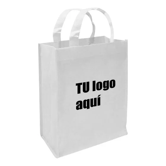 100 Bolsas Ecológicas Tnt Estampadas Con Logo (25x30x8cm)