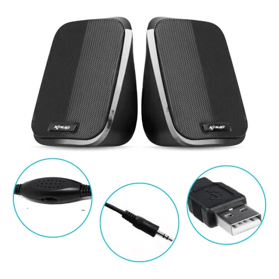 Caixa Caixinha De Som Subwoofer Portátil Para Pc Usb Notebook Projetor P2 Cor Preto 110v/220v Potente Para Computador Digital Informática
