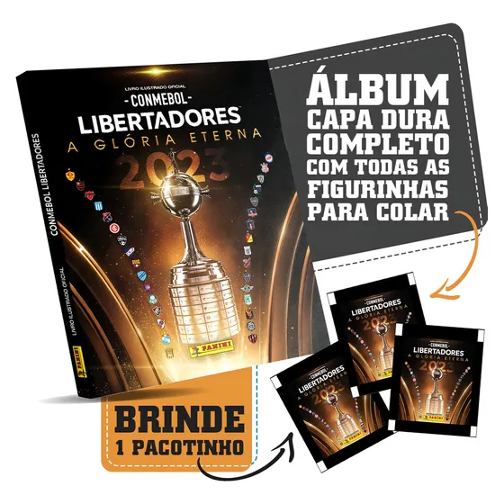 Álbum Copa Libertadores de América 2023 Panini capa dura Completo
