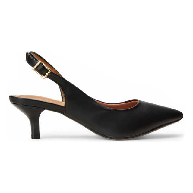Sapato Feminino Scarpin Slingback Salto Baixo Preto Vizzano Sapato Feminino Scarpin Slingback Salto Baixo Preto Vizzano