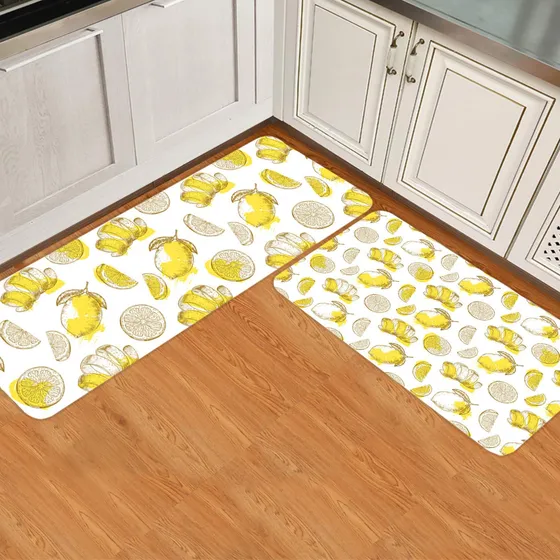 2 Alfombra Cocina Verano Diseño Fruta Limon Dibujada