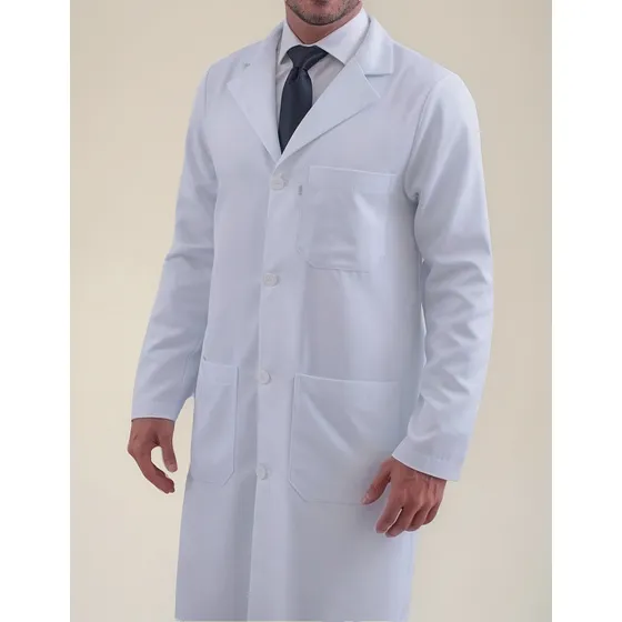 Jaleco Masculino Gabardine Microfibra Com Gola Paletó Médico