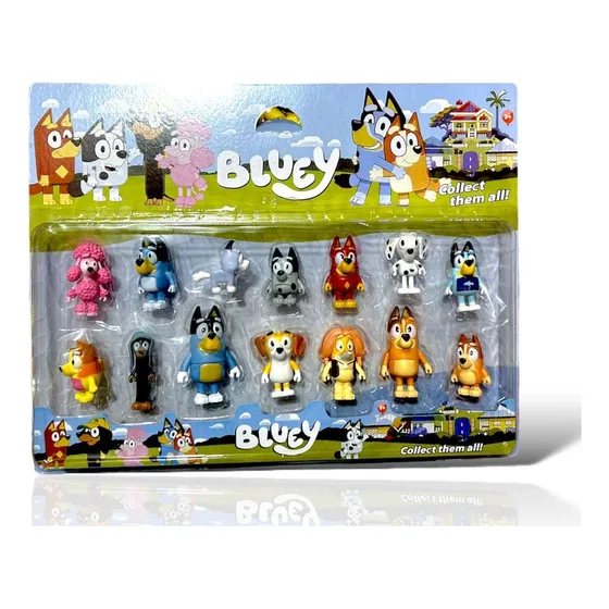 Bluey And Friends Bingo Heleer Chilli Family Set Muñecos X14