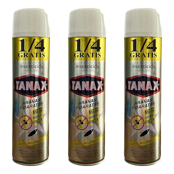 Tanax Insecticida Arañas Y Baratas 220cc 3 Unidades