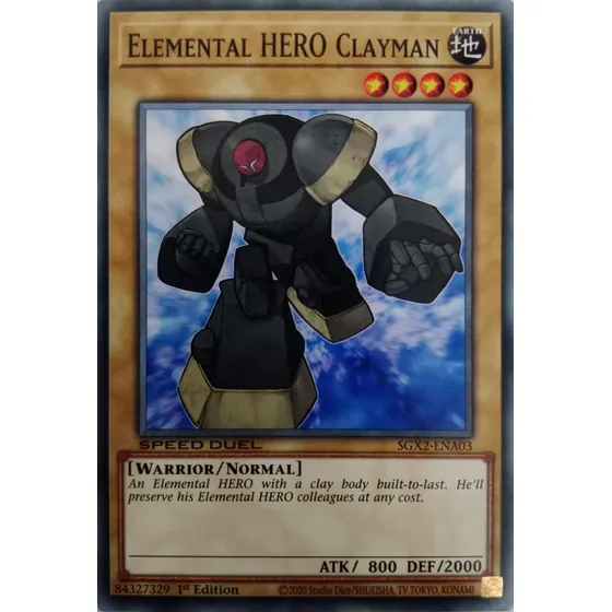 Yugioh! Elemental Hero Clayman Sgx2-ena03 Speed Duel 1st Ed