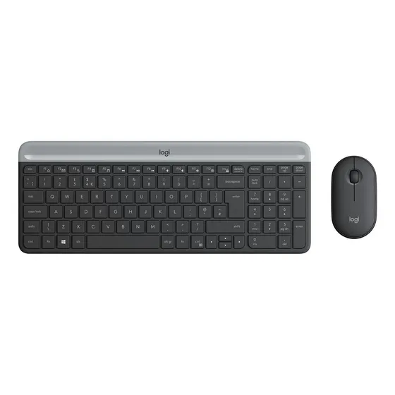 Kit de teclado y mouse inalámbrico Logitech MK470 Español de color negro