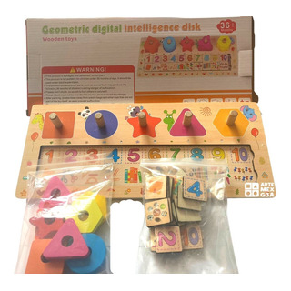 Juguete Didáctico Montessori De Números Y Figuras De Madera Juguete Didáctico Montessori De Números Y Figuras De Madera