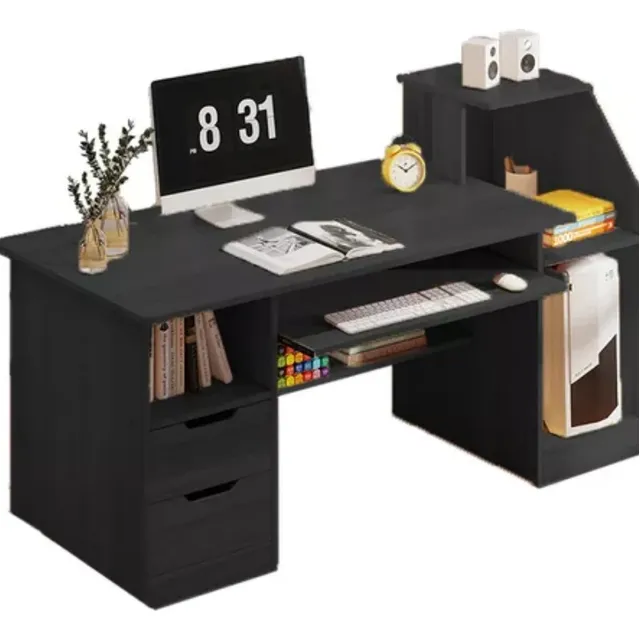 Escritorio De Oficina Con Cajones Negro Heaimo
