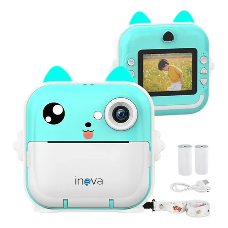 Câmera Infantil Instantâneal Tela Digital Hd Divertida Jogos Azul