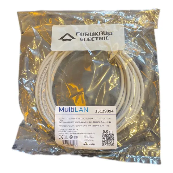 5 Patch Cord Multilan Cat6 5,0mt Cinza Furukawa Cm 35129094