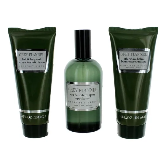 Set De Aseo Geoffrey Beene Grey Frannel 3 Piezas: 118 Ml Edt