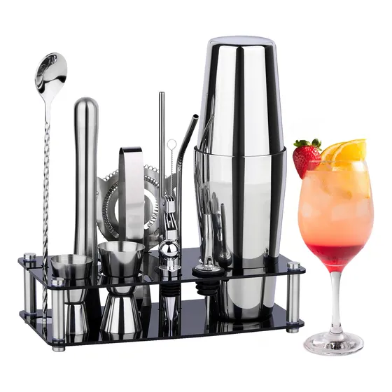 Set De Coctelera Para Camareros: Juego De Herramientas De Ba