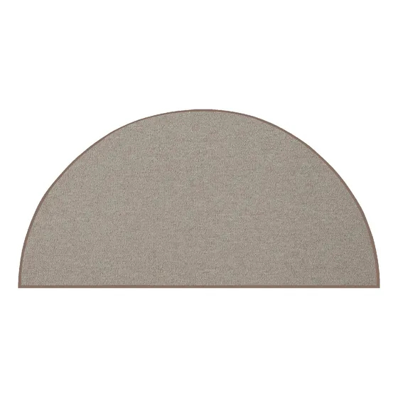 Alfombra Moderna Beige Media Redonda Apta Para Mascotas 68 X