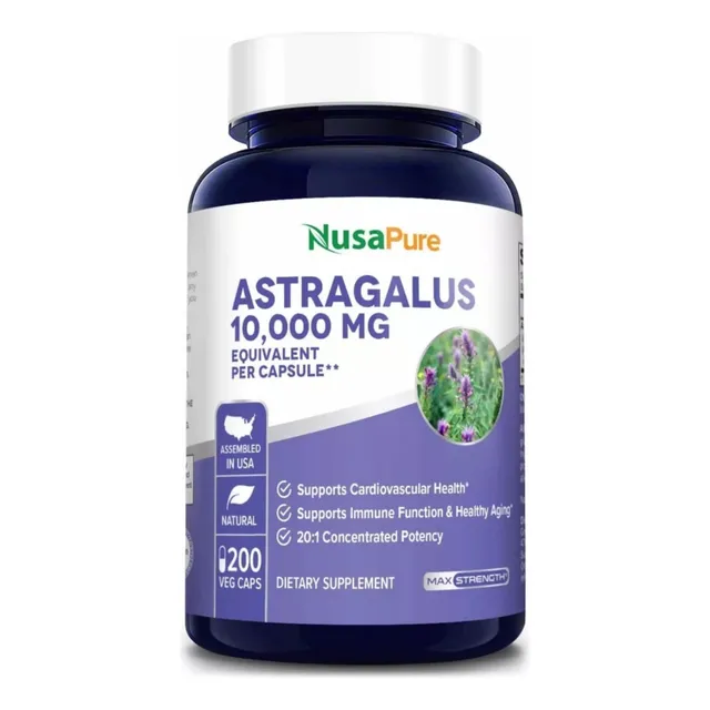 Astragalus 10,000 Mg Nusapure 200 Cápsulas Made In Eeuu 