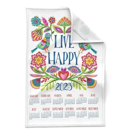 Calendario 2023 Folclorico Floral Colorido Vivo Feliz Cita