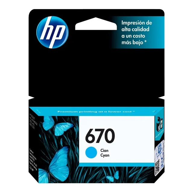 Cartucho De Tinta  Hp 670 Original Cz114al Cian 