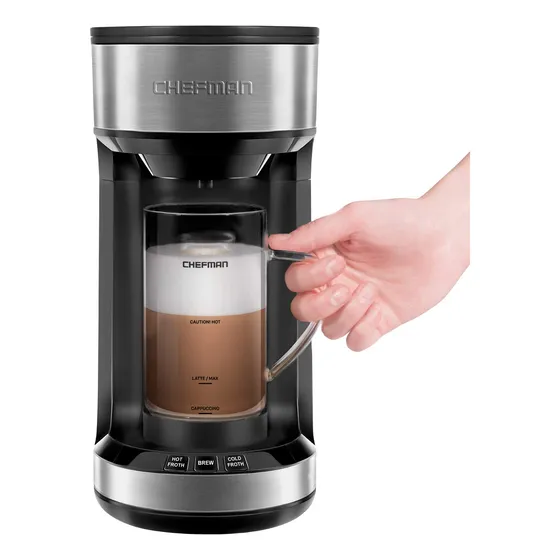 Cafetera Chefman Froth Brew, Espumador De Leche 600 Ml