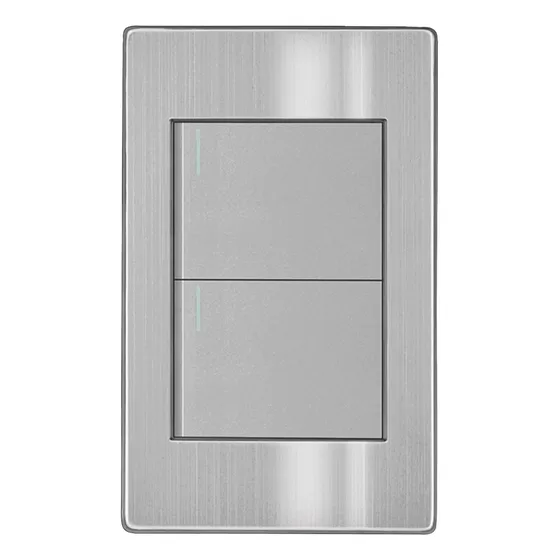 10 Pzs Placa Interrup. Doble Sencillo Métal. Artlite Apl-102