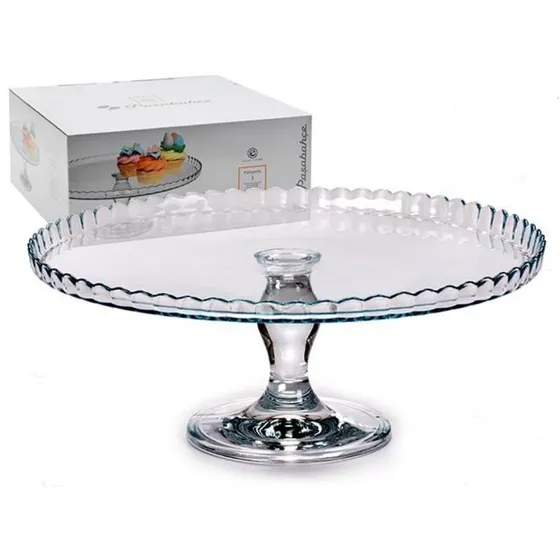 Base Soporte Pedestal Exhibidor Para Tortas 32 Cm Cristal 