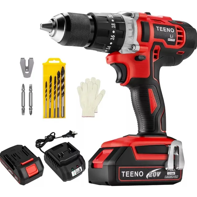 Taladro Atornillador 1/2 1*2.0ah Batería Liti 20v Teeno-916