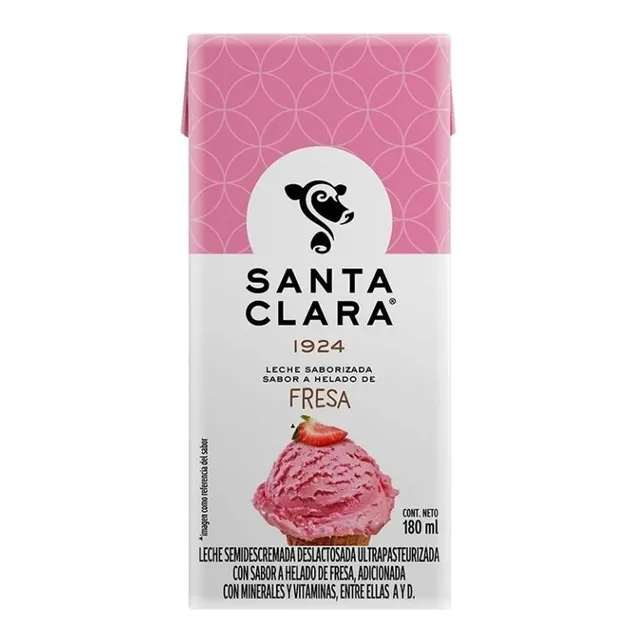 Leche Santa Clara Sabor Helado De Fresa 180 Ml