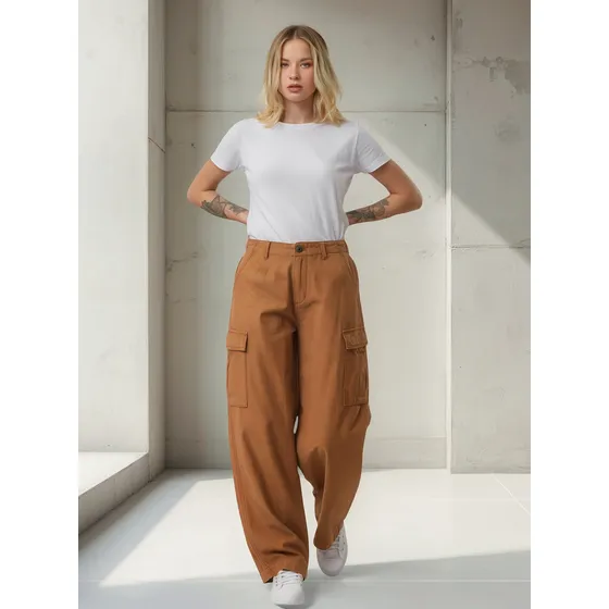 Pantalon Cargo Ufo Becca Marron