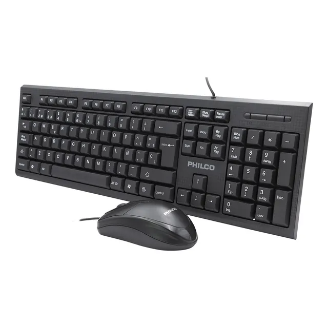 Kit Combo Teclado Y Mouse Philco K4500 Teclado Negro
