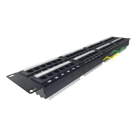 Patch Panel 48 Portas Cat5e Pier Telecom Padrão 19 Polegadas
