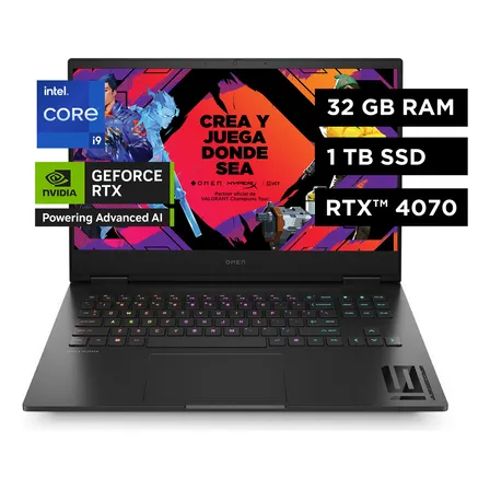 Notebook HP Gamer Omen 16-wf1000la Intel Core i9 32GB RAM NVIDIA GeForce RTX4070 1TB SSD Windows 11 Home