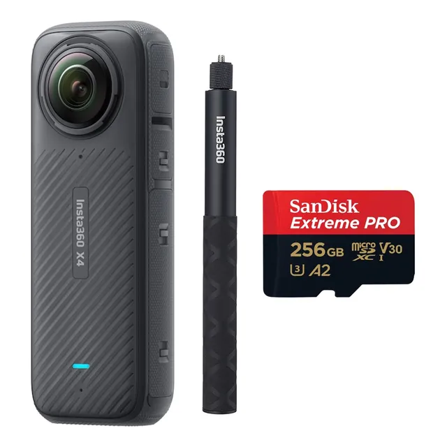 Cámara Deportiva Insta360 X4+ 256gb + Selfie Stick Invisible