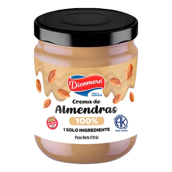 Crema Pasta Mantequilla De Almendras 100% Dicomere X170gr