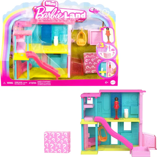Barbie Mini Barbieland Casa De Muñecas Azul Y Amarilla Para