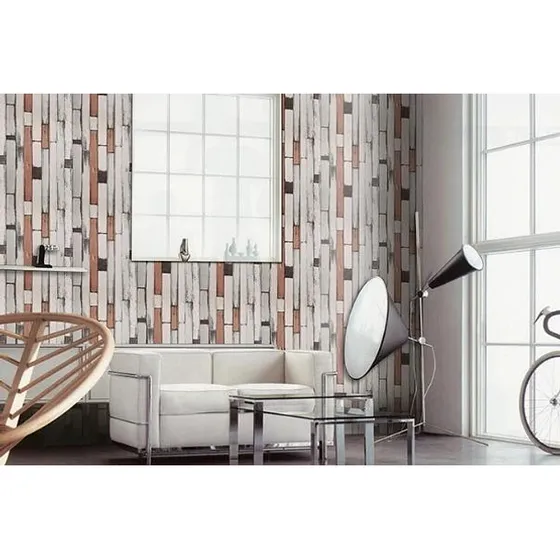 Papel Mural Madera Vintage Rosa Pack De 3 Unidades