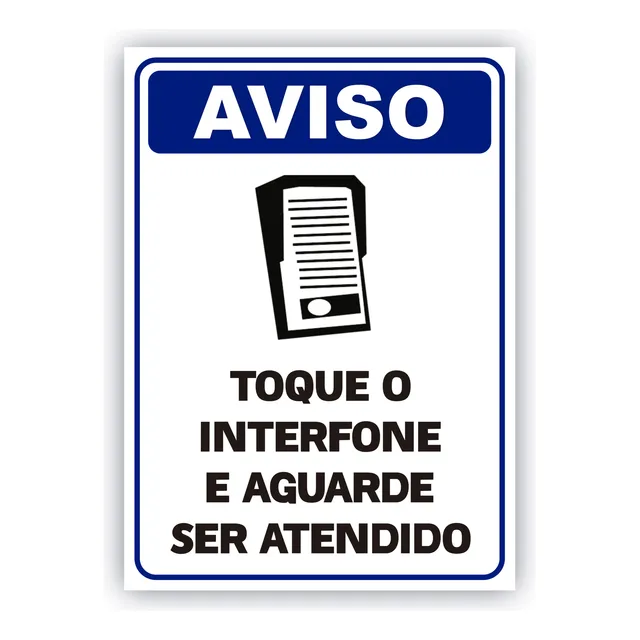 Placa Aviso Toque O Interfone E Aguarde Ser Atendido