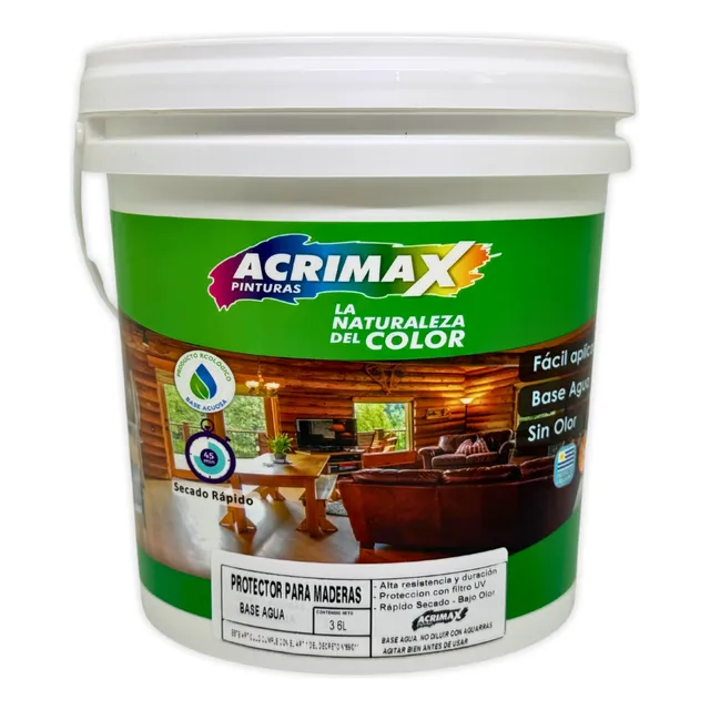 Protector Para Maderas Al Agua 3.6 L - Acrimax Pinturas
