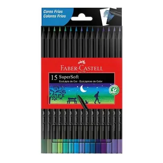 LĂĄpis De Cor 15 Cores Supersoft Cores Frias Faber Castell LĂĄpis De Cor 15 Cores Supersoft Cores Frias Faber Castell